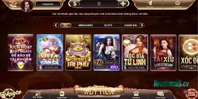 Cổng game sở hữu thư viện trò chơi khủng