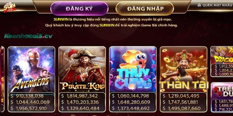 Cổng game sở hữu bộ sưu tập trò chơi cá cược đặc sắc