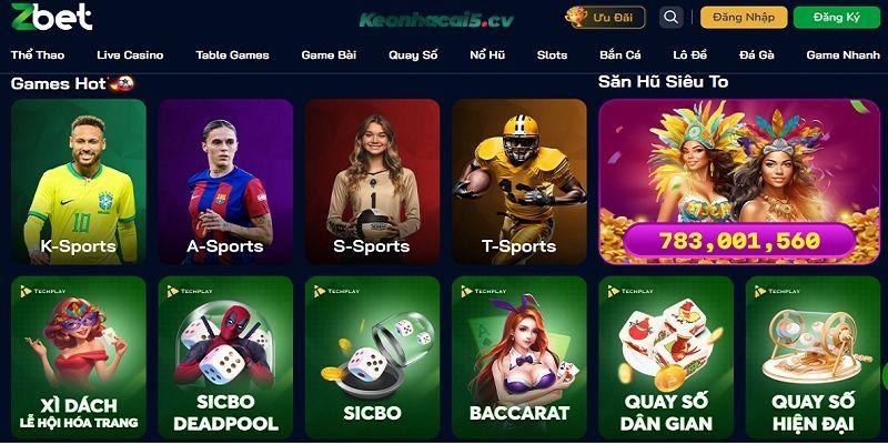 Kho game ZBET đồ sộ và cực chất lượng
